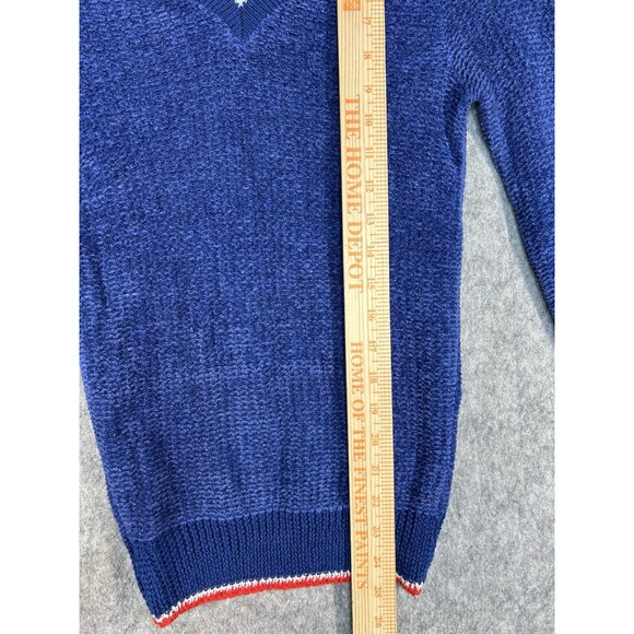 Vintage Jantzen Sweater Women Small Blue V-Neck Varsity - Picture 5 of 8